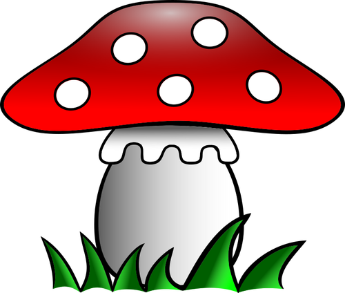 Rode paddenstoel in gras