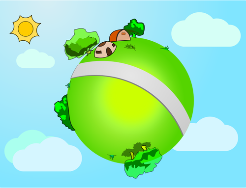 Vector graphics of little world