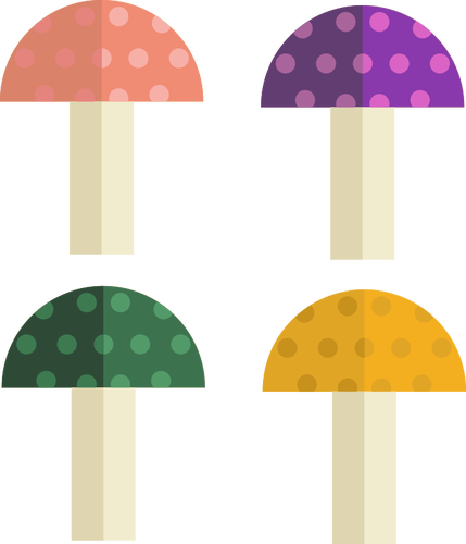 Four mushrooms