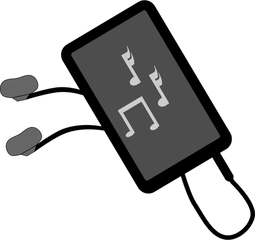 Hudební přehrávač s sluchátka vektorový obrázek