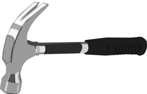 Vektor image av hammer med svart gummi håndtere
