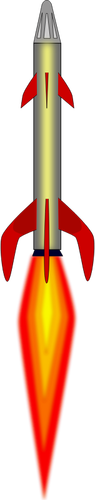 Space rocket full power flight vector drawing