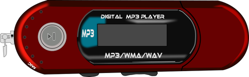 赤の MP3 プレーヤーのベクトル画像