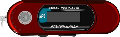 Vector image of a red MP3 player