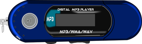 Ilustração em vetor de um leitor de MP3 azul
