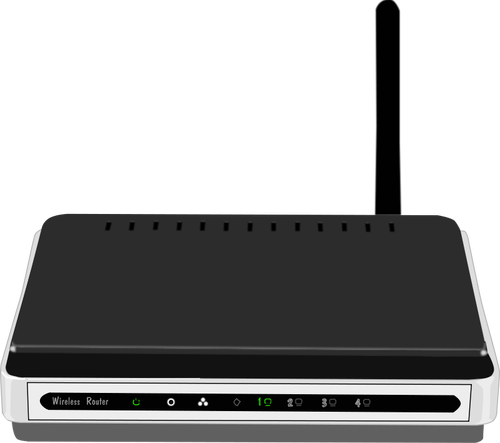 WLAN-Router mit einer Antenne-Vektor-Bild