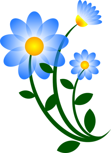 Motivo de flor azul