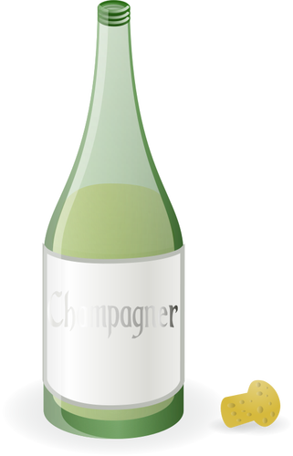 Vector graphics of bottle of champagne