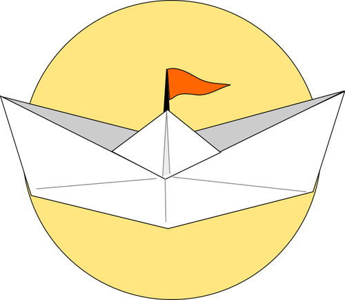 Оригами корабль векторная графика