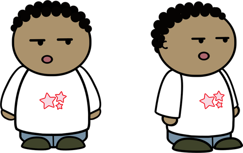 Vector clip art of black kid comic character | Public domain vectors