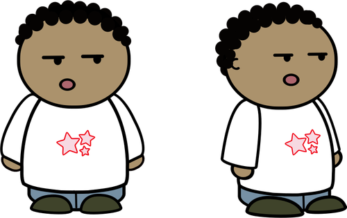 Vector clip art of black kid comic character