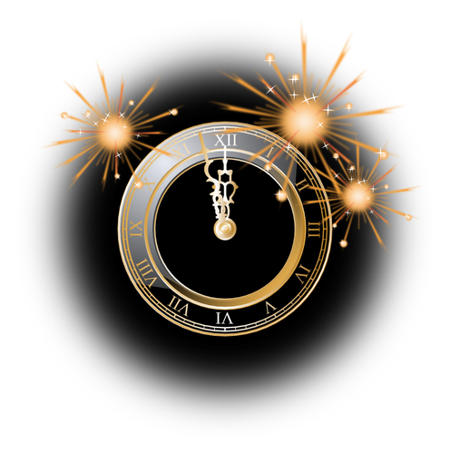 Año nuevo fiesta reloj vector de la imagen