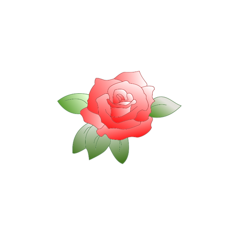 Färgade ros med blad
