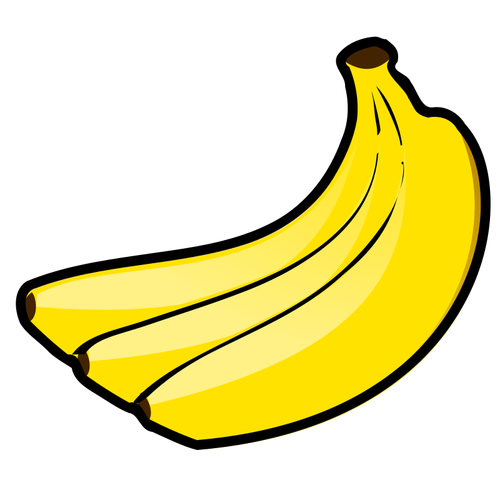 Tres plátanos amarillo
