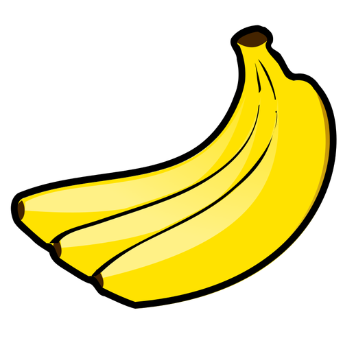 Three yellow bananas