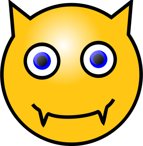 Vector image of devilish emoticon