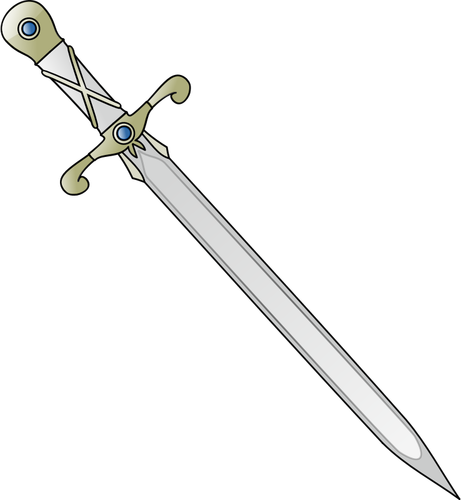 Uzun keskin kılıç hareket ettirildiğinde vektör görüntü