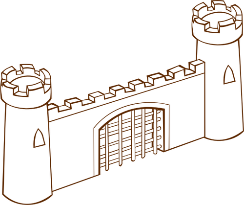 Illustration vectorielle du rôle jouer icône de la carte de jeu pour une porte de forteresse