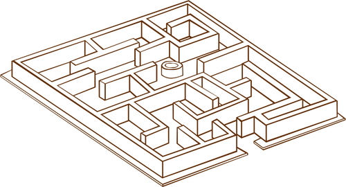 Vektor-ClipArt Rolle spielen Spiel Kartensymbol für ein Labyrinth