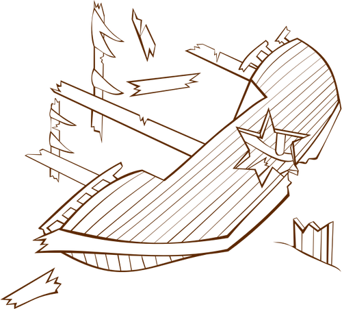 Ilustração em vetor de papel jogar ícone mapa do jogo para um naufrágio