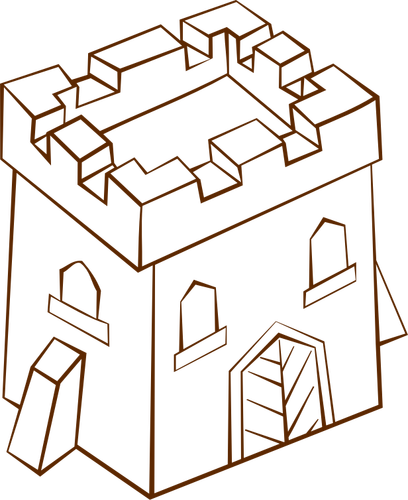 Imágenes Prediseñadas Vector de papel jugar icono de mapa del juego para una plaza de la torre