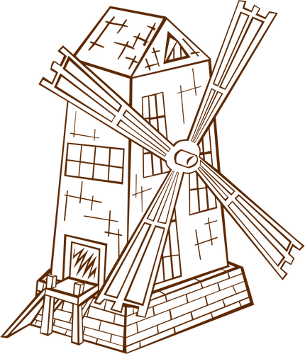 Vector illustration of role play game map icon for a windmill