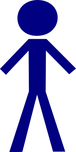 Vector illustration of blue male stick figure