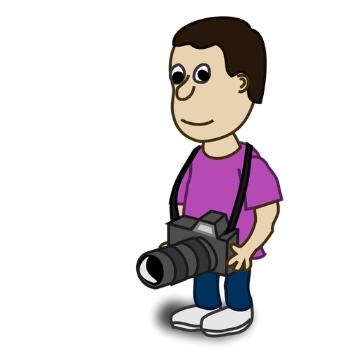 Fotógrafo cómico personaje vector de la imagen