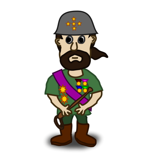 Ejército general personaje cómico vector de la imagen
