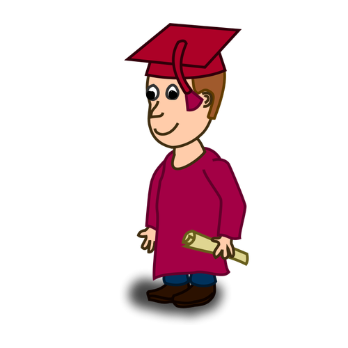 Graduation student comic character vector image