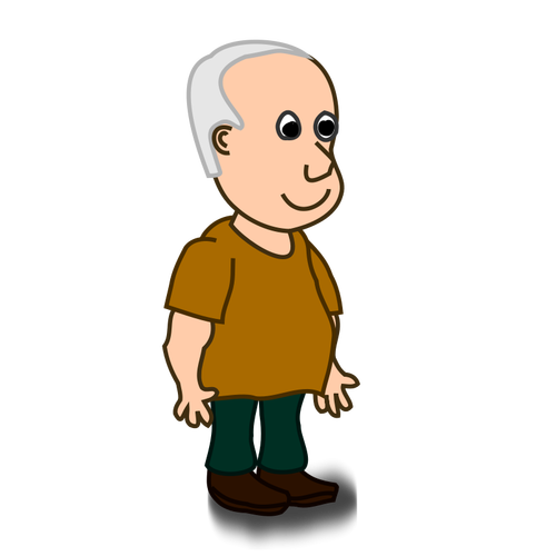 Старше человек комический персонаж векторное изображение