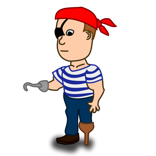 Pirát komická postava vektorový obrázek
