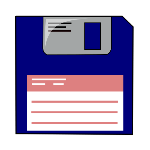 Labelled blue floppy disk vector clip art