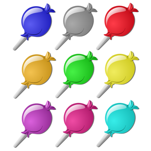 Vector graphics of set of lollipops