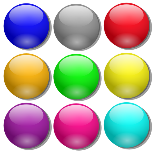 האיור וקטור של קבוצה של כדורים צבעוניים