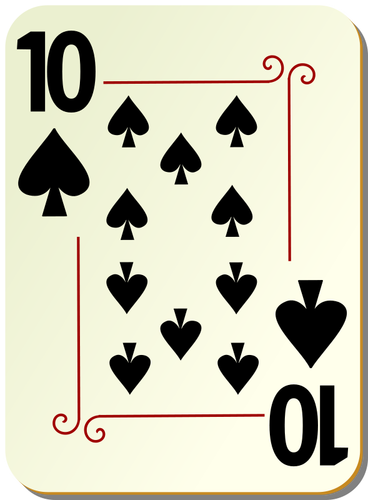 Ten of spades playing card vector illustration