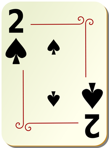 Deux de pique jeu de cartes vector illustration