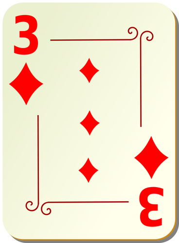 Three of diamonds vector illustration