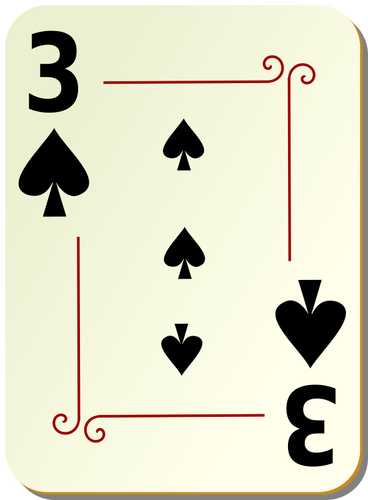 Three of spades playing card vector illustration