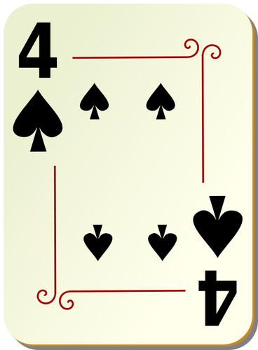 Four of spades playing card vector illustration