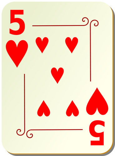 Five of hearts vector clip art