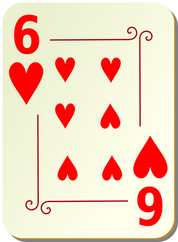 Six of hearts vector graphics