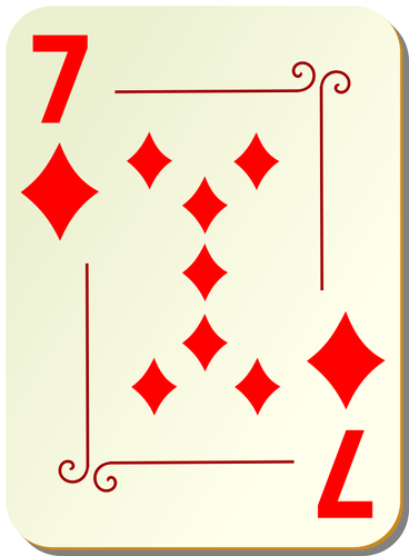 Seven of diamonds vector illustration