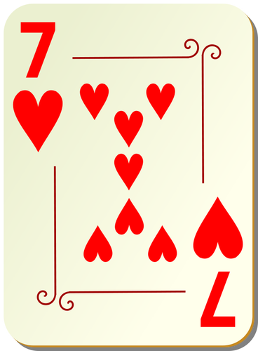 Seven of hearts vector drawing