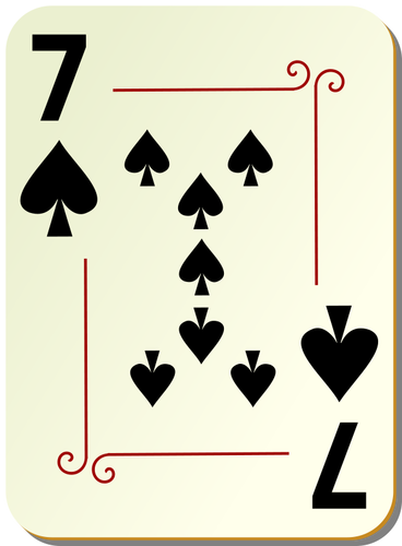 Seven of spades playing card vector illustration