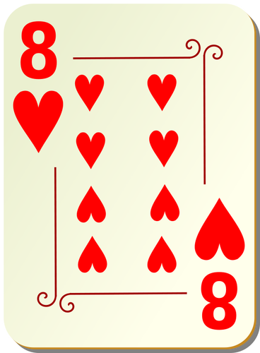 Eight of hearts vector illustration