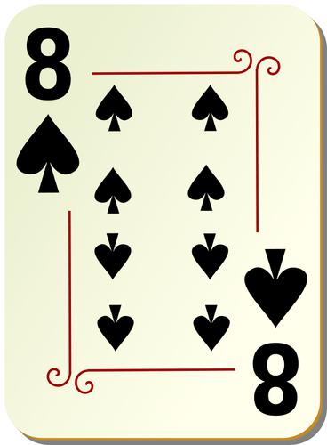 Osm piky hrací karta vektorové ilustrace