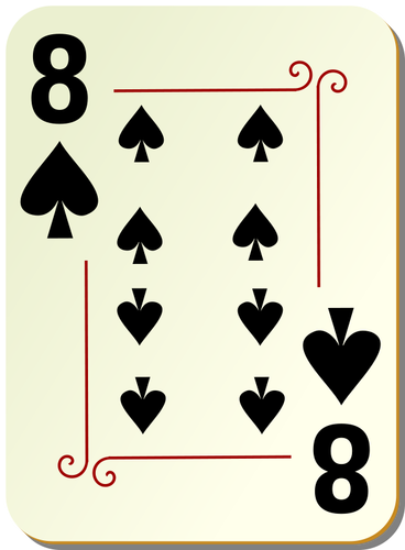 Eight of spades playing card vector illustration