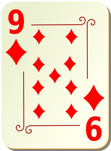 Nine of diamonds vector clip art