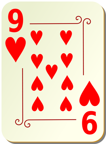 Nine of hearts vector image